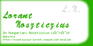 lorant noszticzius business card